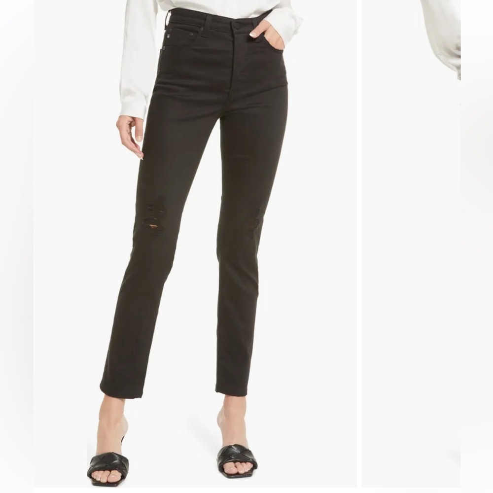 AG Alexxis Slim High-Rise Vintage Slim Black Jeans NWT
